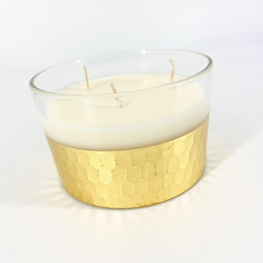 Candle - Siberian Fir - 3 Wick Gold Metallic