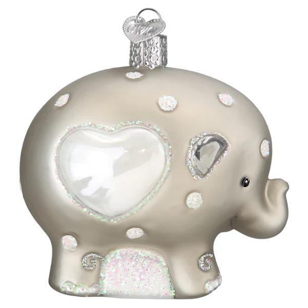 Ornament - Blown Glass - Baby's 1st Elephant