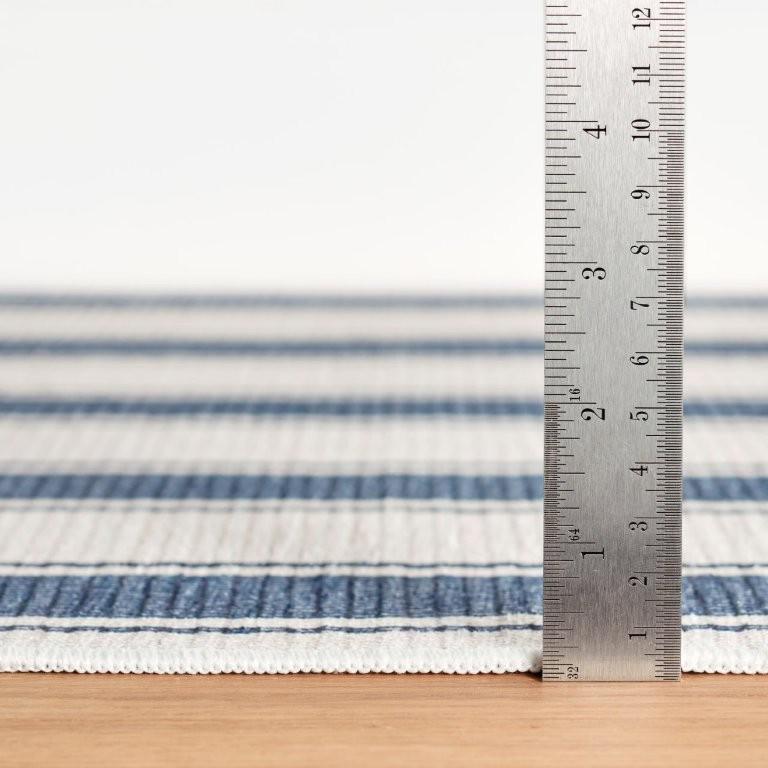 Rug - Machine-Washable - Blue Awning Stripe
