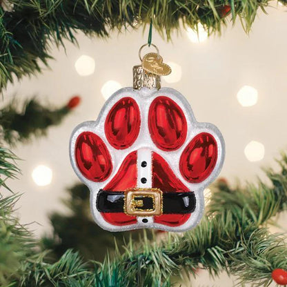 Ornament - Blown Glass - Santa Paws
