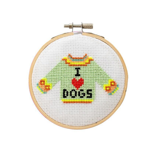 Kit - I Love Dogs Sweater Cross Stitch