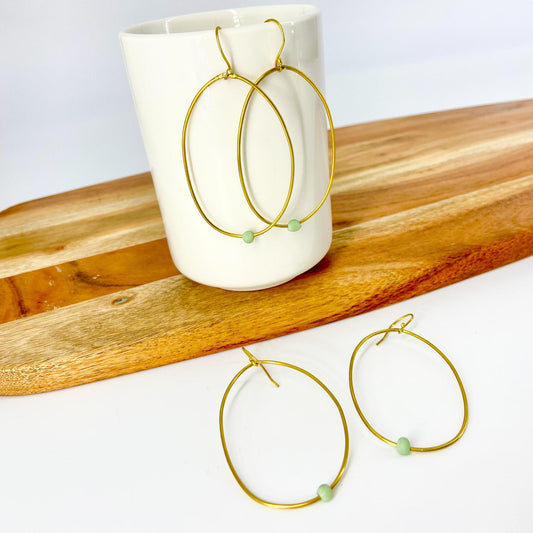 Earrings - Oval Brass