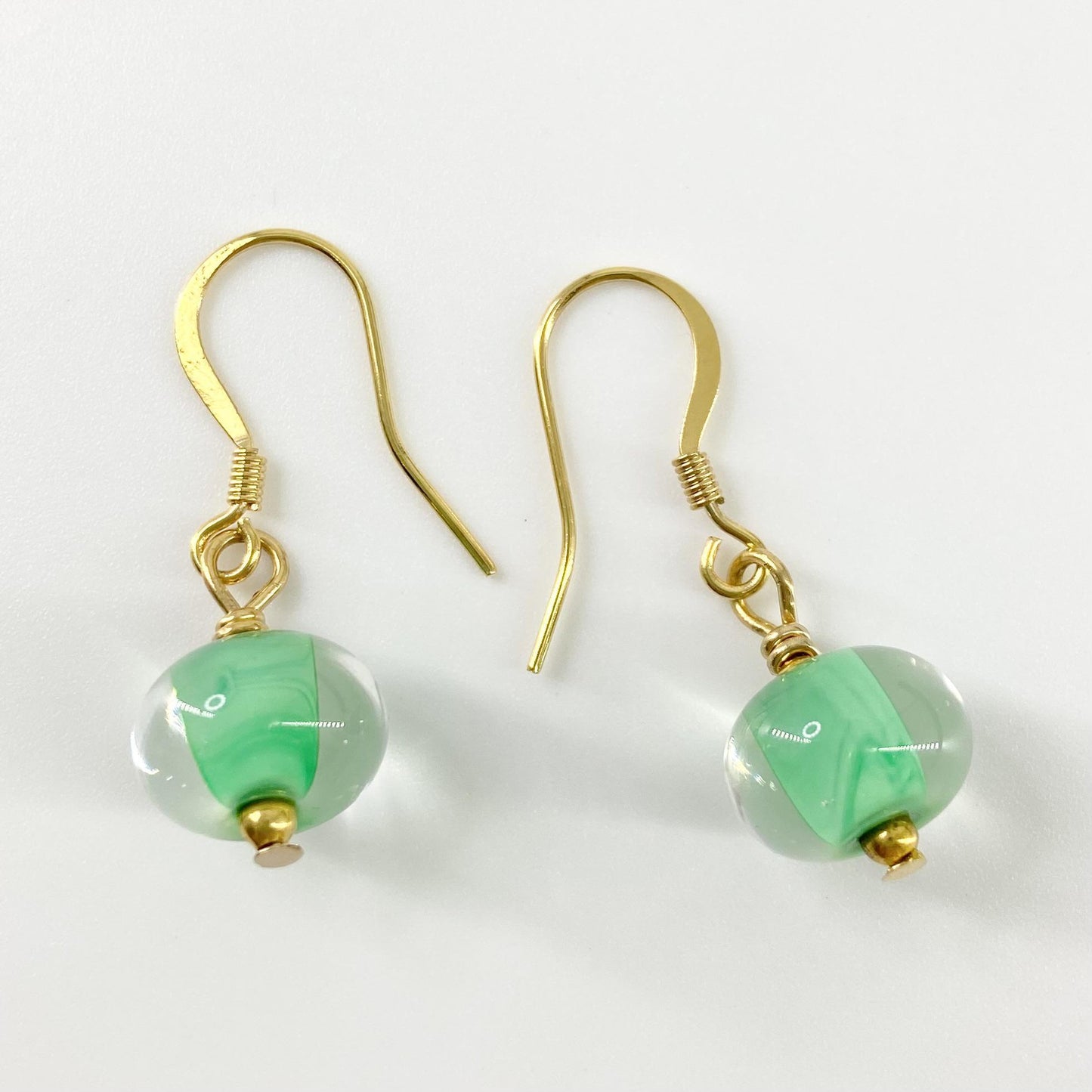 Earrings - Green Core - Glass & Goldfill (Video)