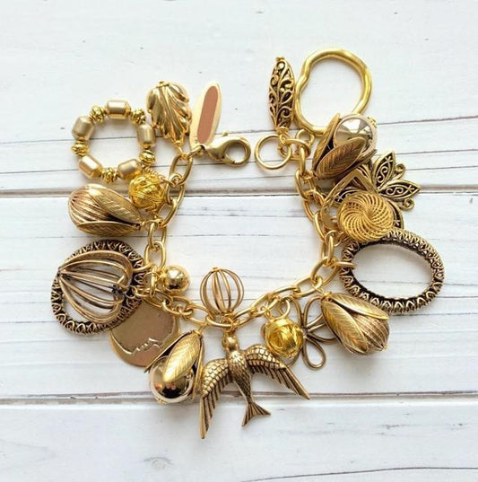 Bracelet - Vintage Gold Charms - Reproduction