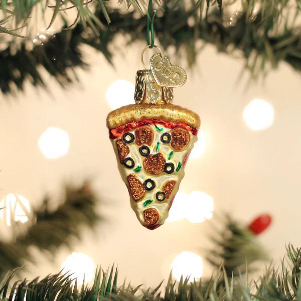 Ornament - Blown Glass - Mini Pizza Slice