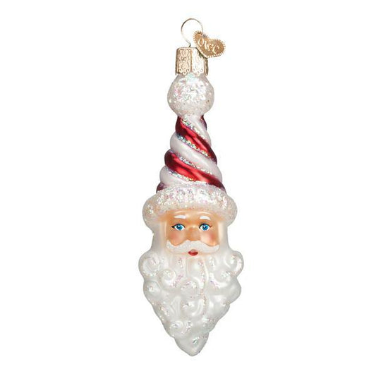 Ornament - Blown Glass - Peppermint Twist Santa