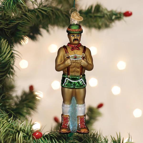 Ornament - Blown Glass - Prancer, Holly Jolly Hunk