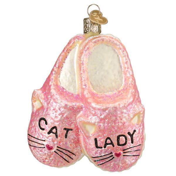 Ornament - Blown Glass - Cat Lady Slippers