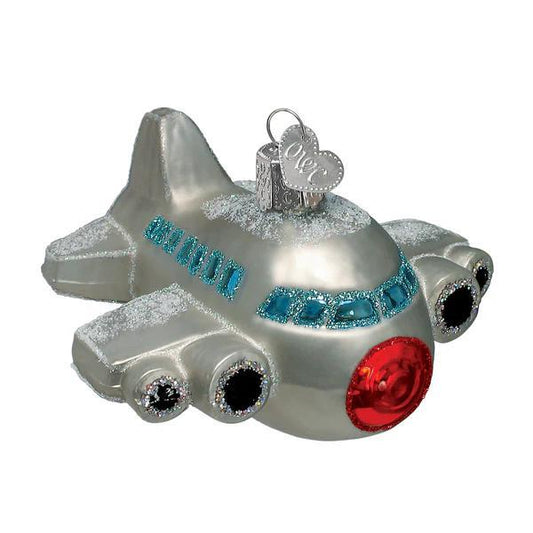 Ornament - Blown Glass - Airplane