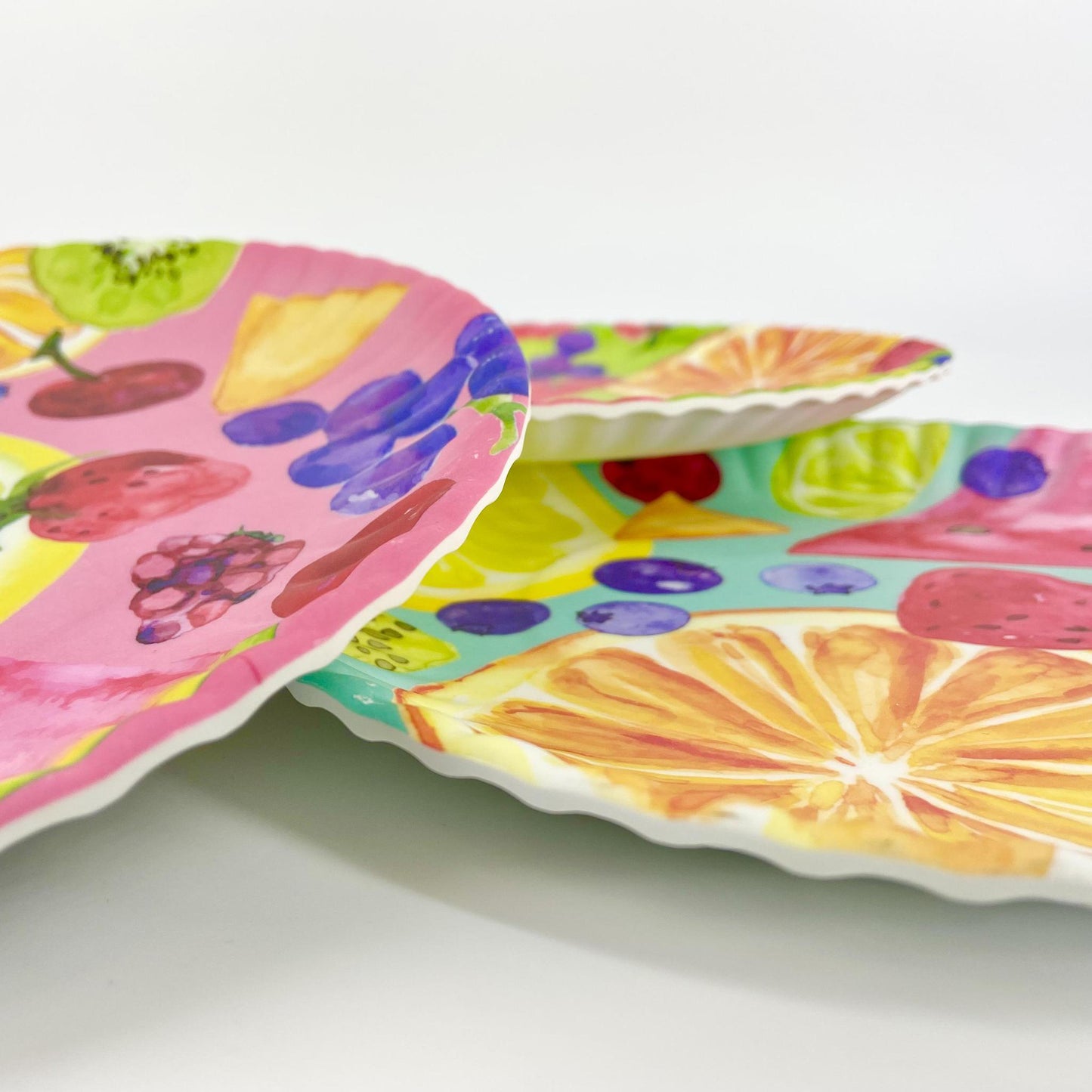 Plate - Citrus Fruit on Pink - Melamine - 9"