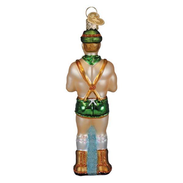 Ornament - Blown Glass - Dasher, Holly Jolly Hunk