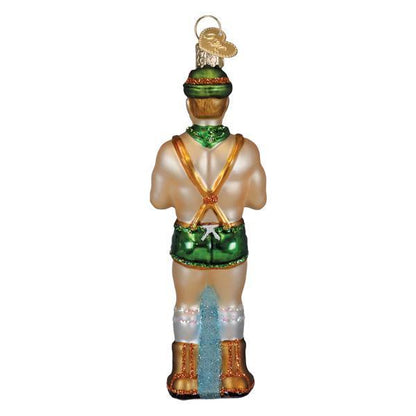 Ornament - Blown Glass - Dasher, Holly Jolly Hunk