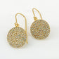 Earrings - Discs Encrusted with Crystals - 18kt Goldfill (Video)