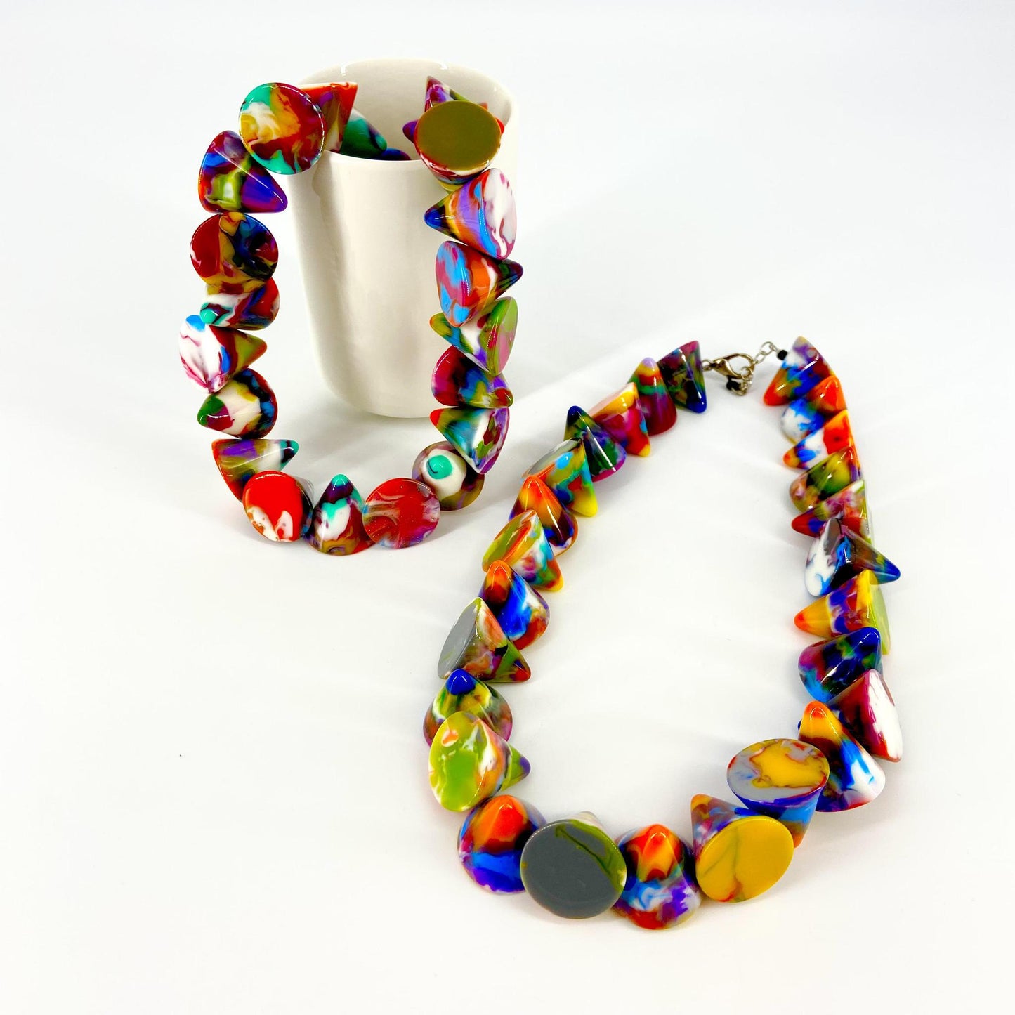 Necklace - Handknotted Resin Original - Handmade