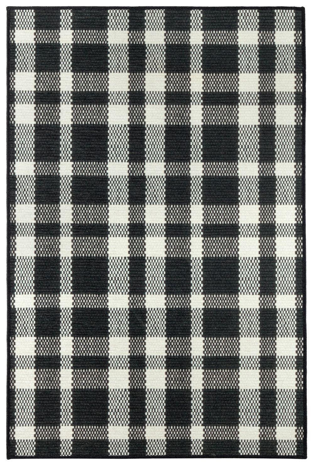 Rug - Machine-Washable - Houston Plaid Black