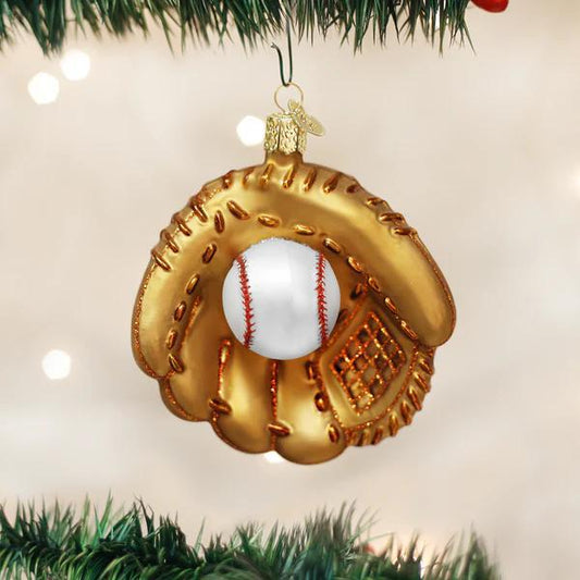 Ornament - Blown Glass - Baseball Mitt