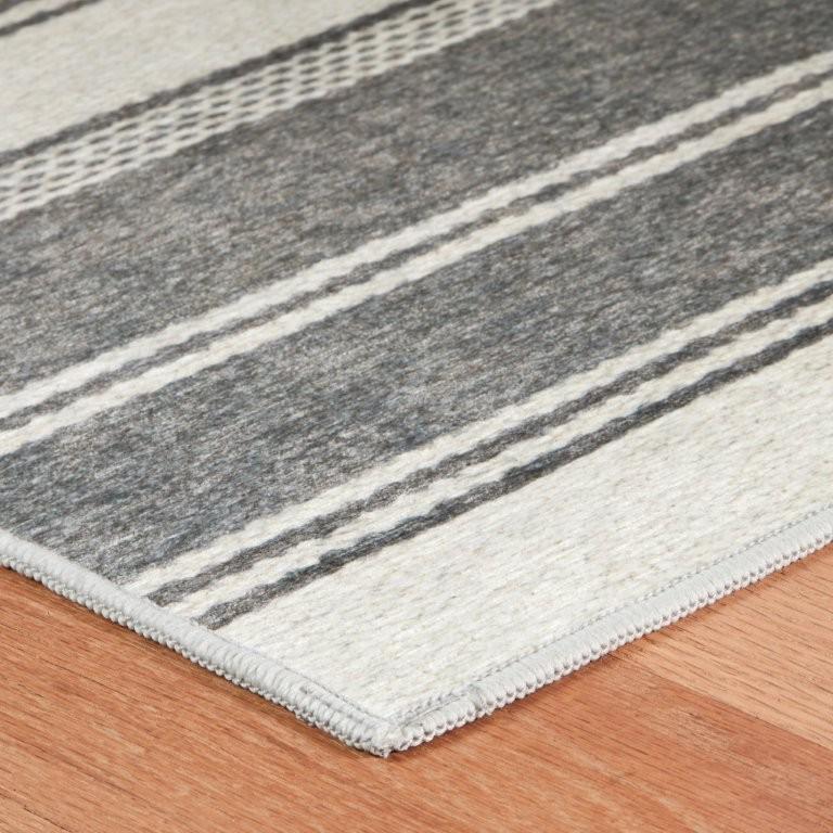 Rug - Machine Washable - Bowman Stripe Grey