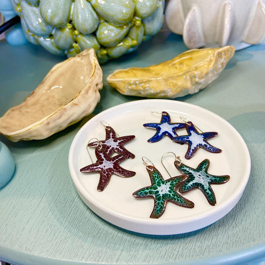 Earrings  - Starfish - Enamel