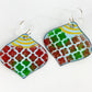 Earrings  - Holiday Quatrefoils on Ornaments - Enamel on Copper