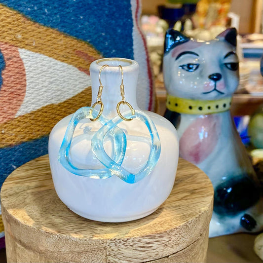 Earrings - Ruffled Bombay Gin - Reclaimed Glass