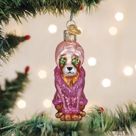 Ornament - Blown Glass - Spa Dog