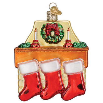 Ornament - Blown Glass - Family of 3 Stockings