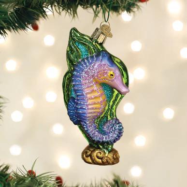 Ornament - Blown Glass - Bright Seahorse
