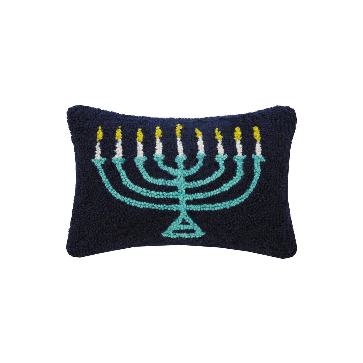 Pillow - Menorah - Wool Hooked