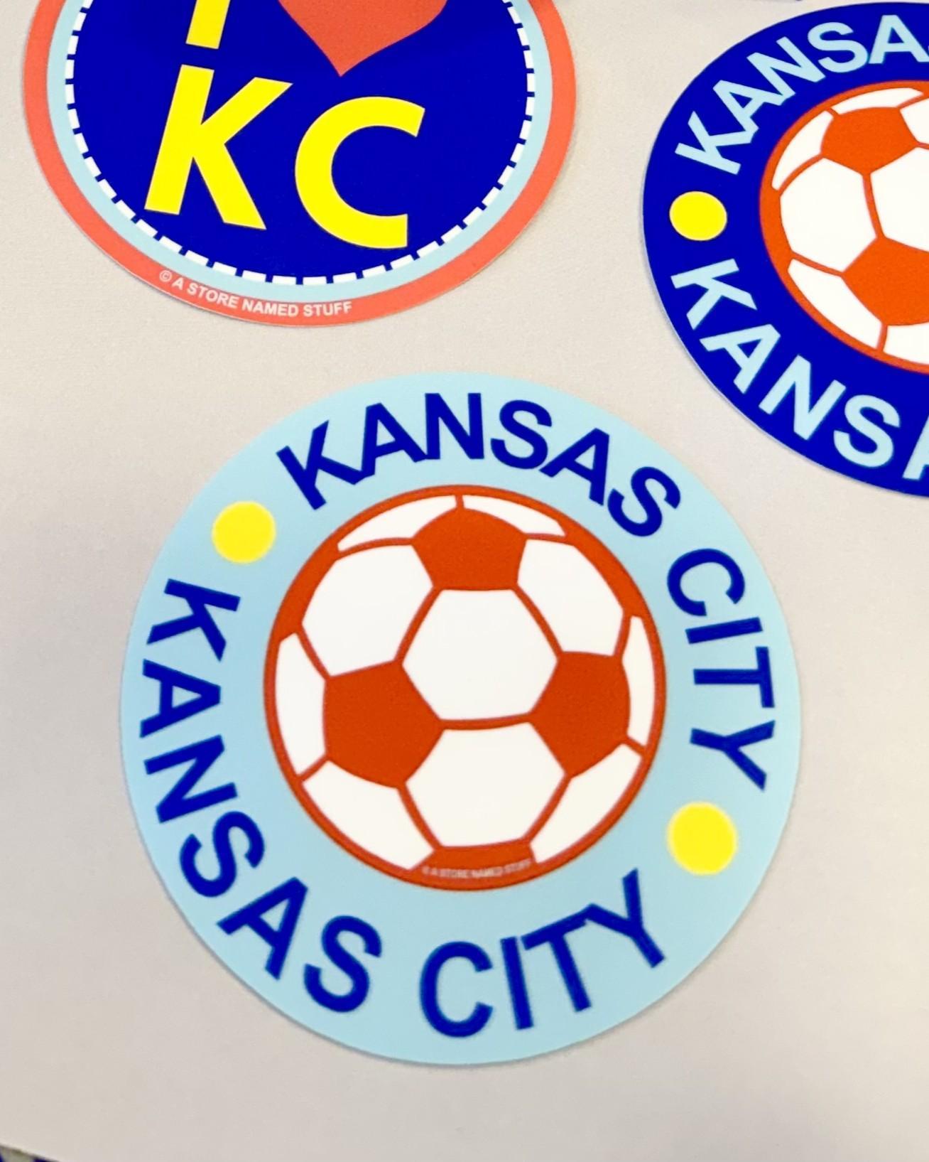 Sticker - Kansas City Soccer Ball - Light Blue