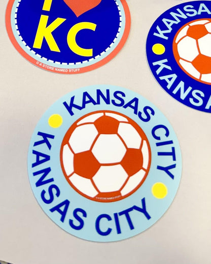 Sticker - Kansas City Soccer Ball - Light Blue