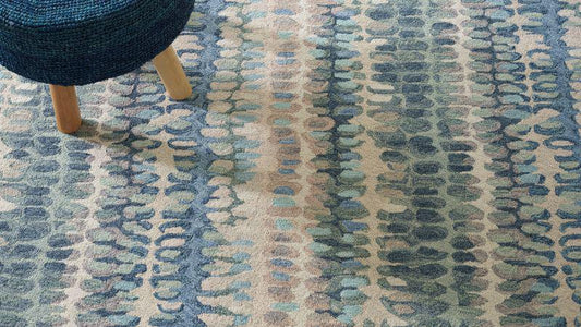 Rug - Micro Hooked Wool - Paint Chip Blue