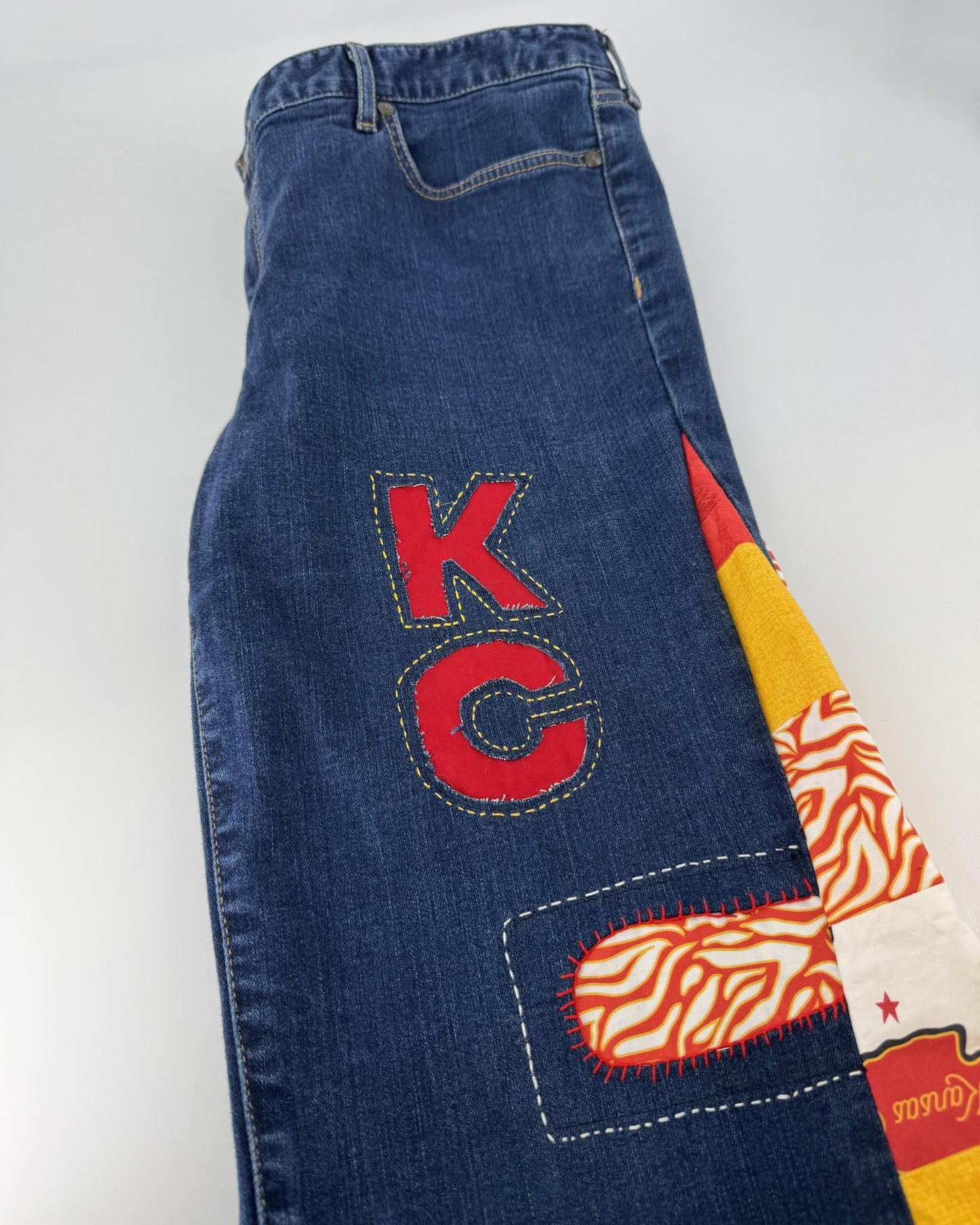 Upcycle YOUR Jeans - CUSTOM - KC Red Kingdom Inspired