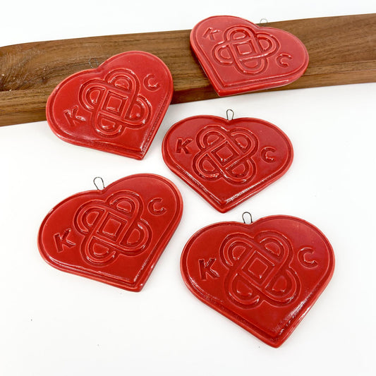 Decoration/Ornament - KC "Interlocking Hearts" Heart - Red