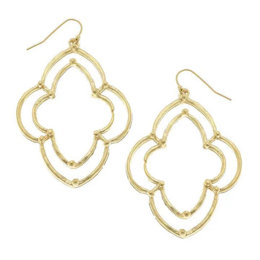 Earrings - Dotted Gold Scallops