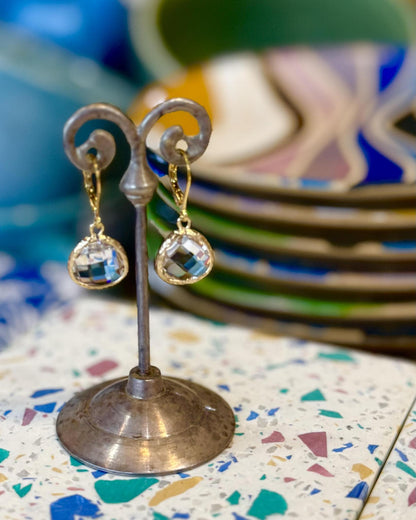 Earrings - "Clear" Crystal Drops - 14k Gold on Sterling