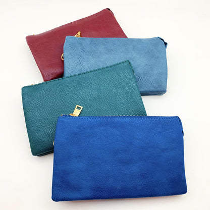 4 in 1 Handbag - Crossbody/Clutch/Wristlet - Indigo
