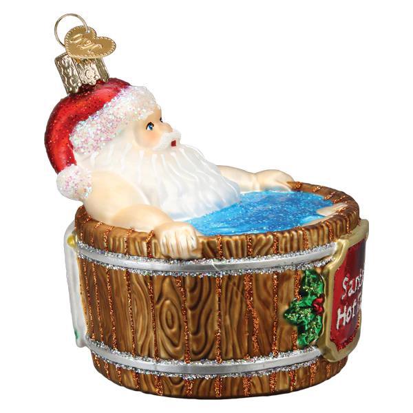 Ornament - Blown Glass - Santa's Hot Tub