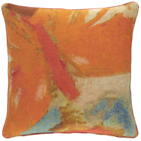 Pillow - "Joy" Orange - Linen - 20" with Down Insert