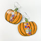 Earrings - Floral Pumpkins - enamel on copper
