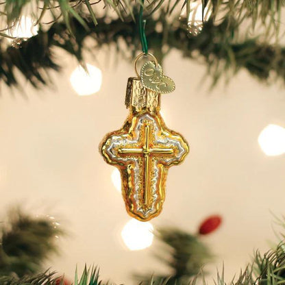 Ornament - Blown Glass - Mini Cross