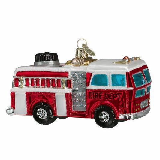 Ornament - Blown Glass - Fire Truck