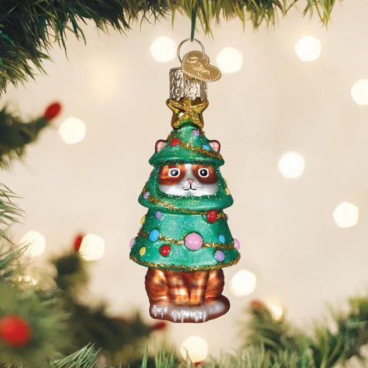 Ornament - Blown Glass - Meowmas Tree