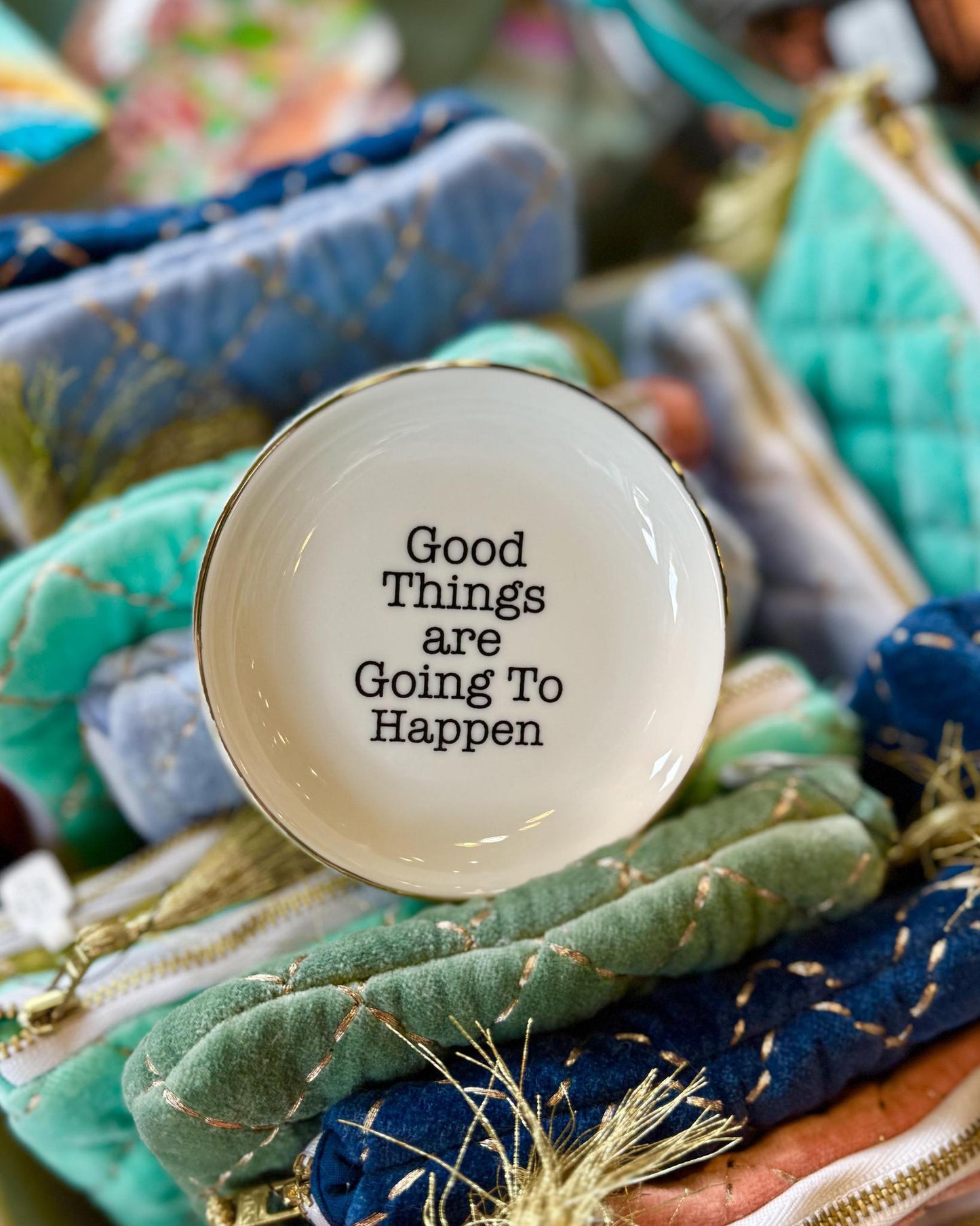 Tray - Good Things Are Going To Happen - Ceramic with 22K Gold Accent