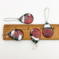 Earrings - Roses on Teardrops - Enamel on Copper