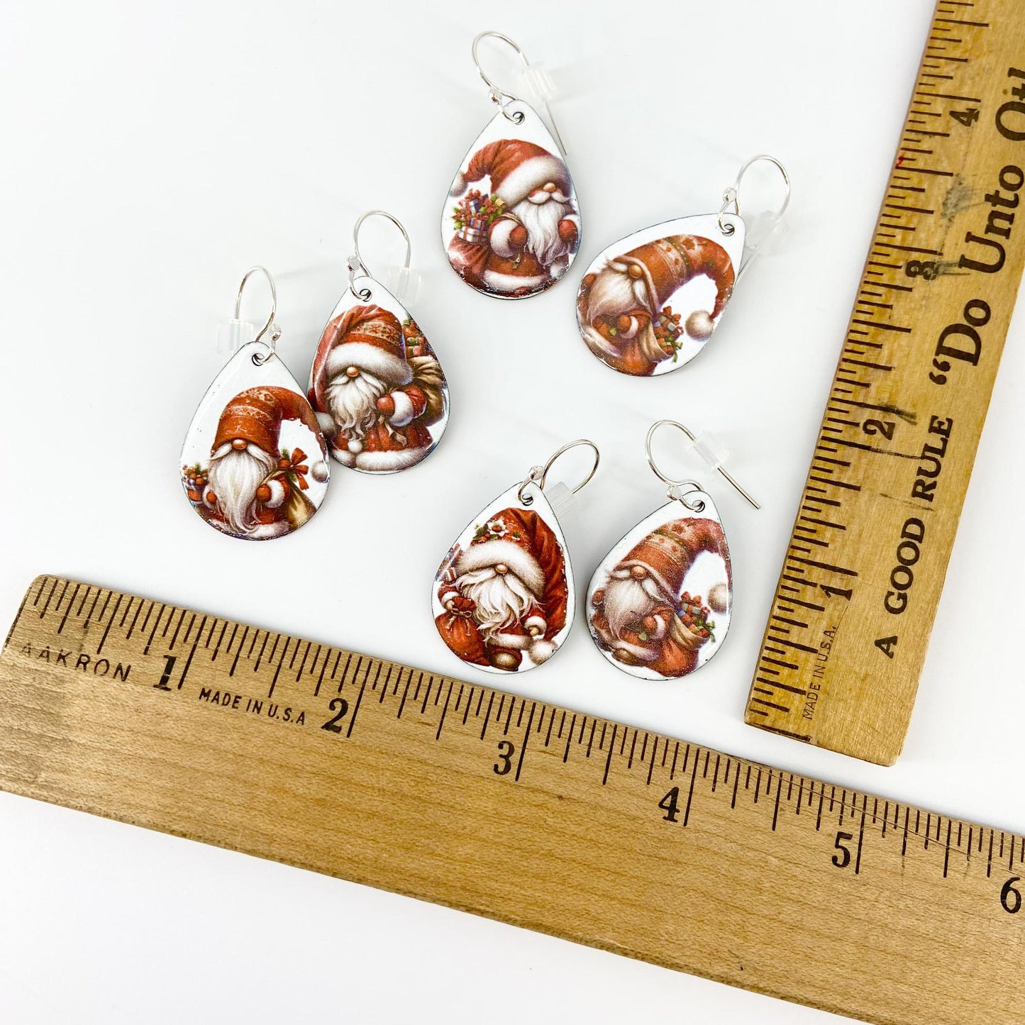 Earrings - Holiday Gnomes - Enamel on Copper