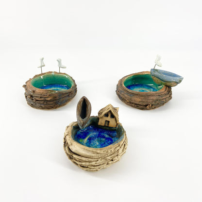 Sculpture - "Small Pond w/ Boat"