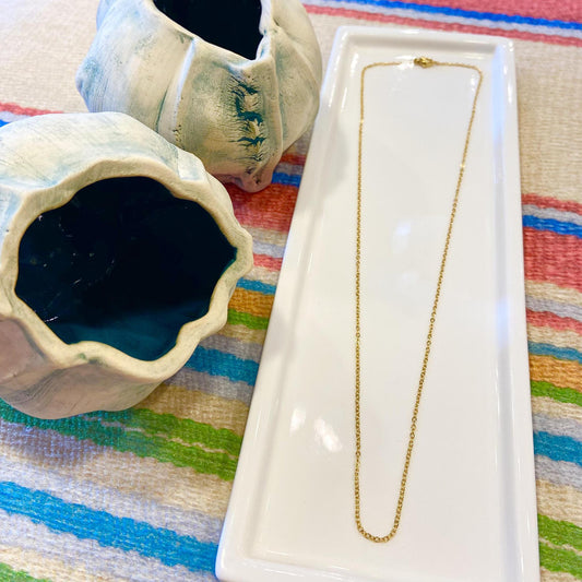 Necklace - Fine Chain Waterproof 18kt Gold Plated- 20"