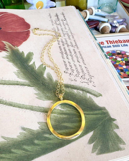 Necklace - Bold Ring on Chain - 14kt Gold Vermeil