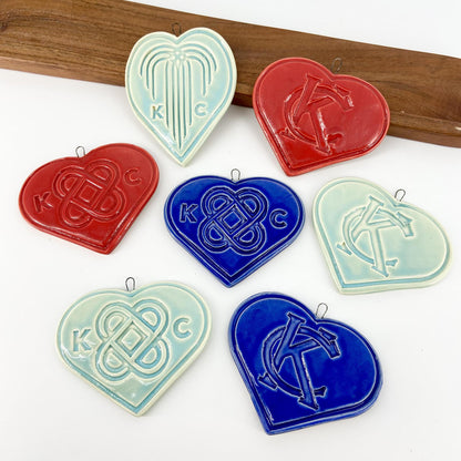 Decoration/Ornament - KC "Interlocking Hearts" Heart - Red