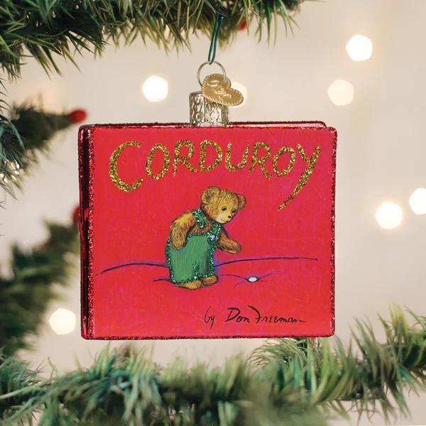 Ornament - Blown Glass - Corduroy Book